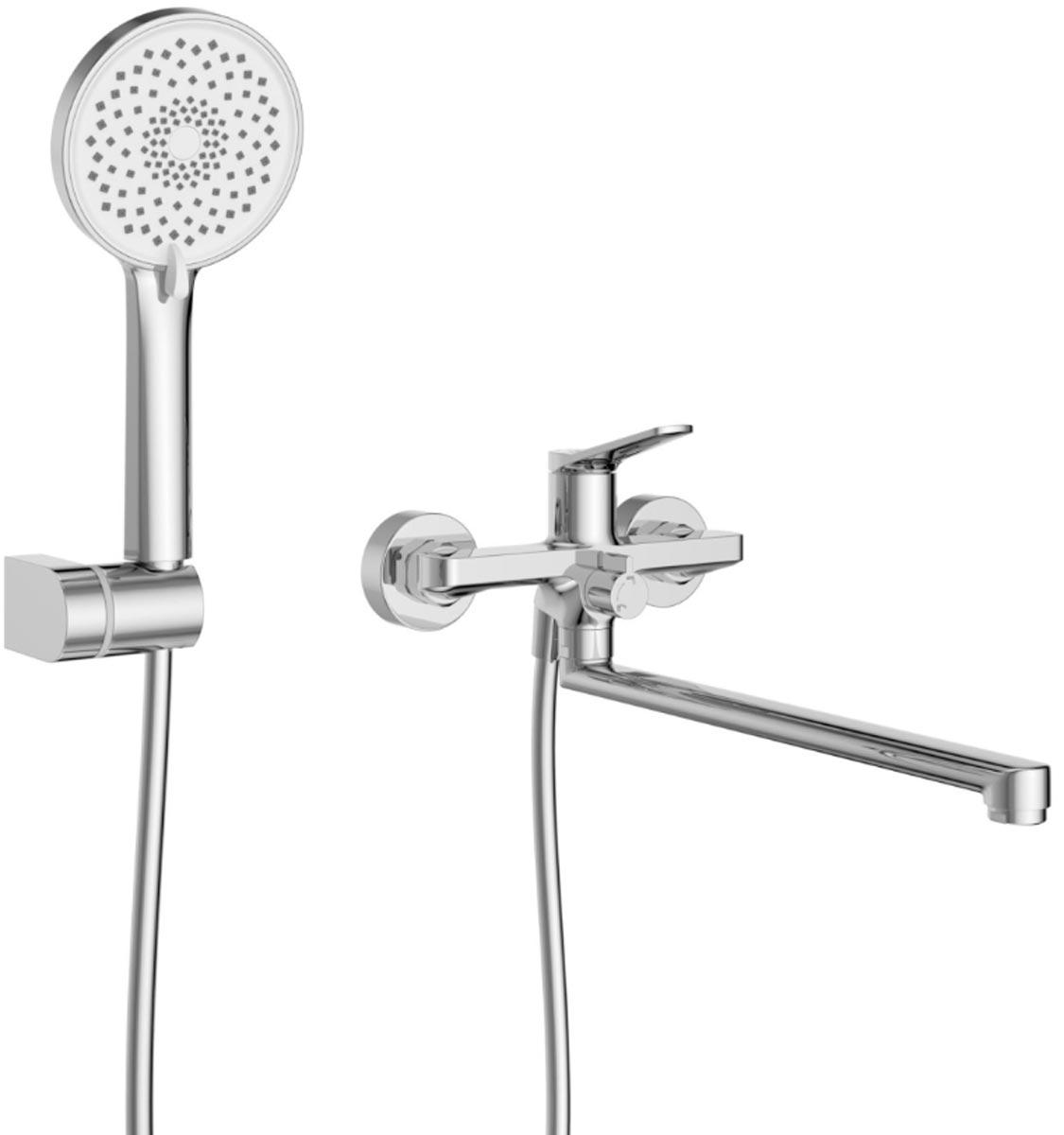 Смеситель для ванны, с поворотным изливом, лейка, шланг, кронштейн в компл., (цв.хром), Unique ZZ