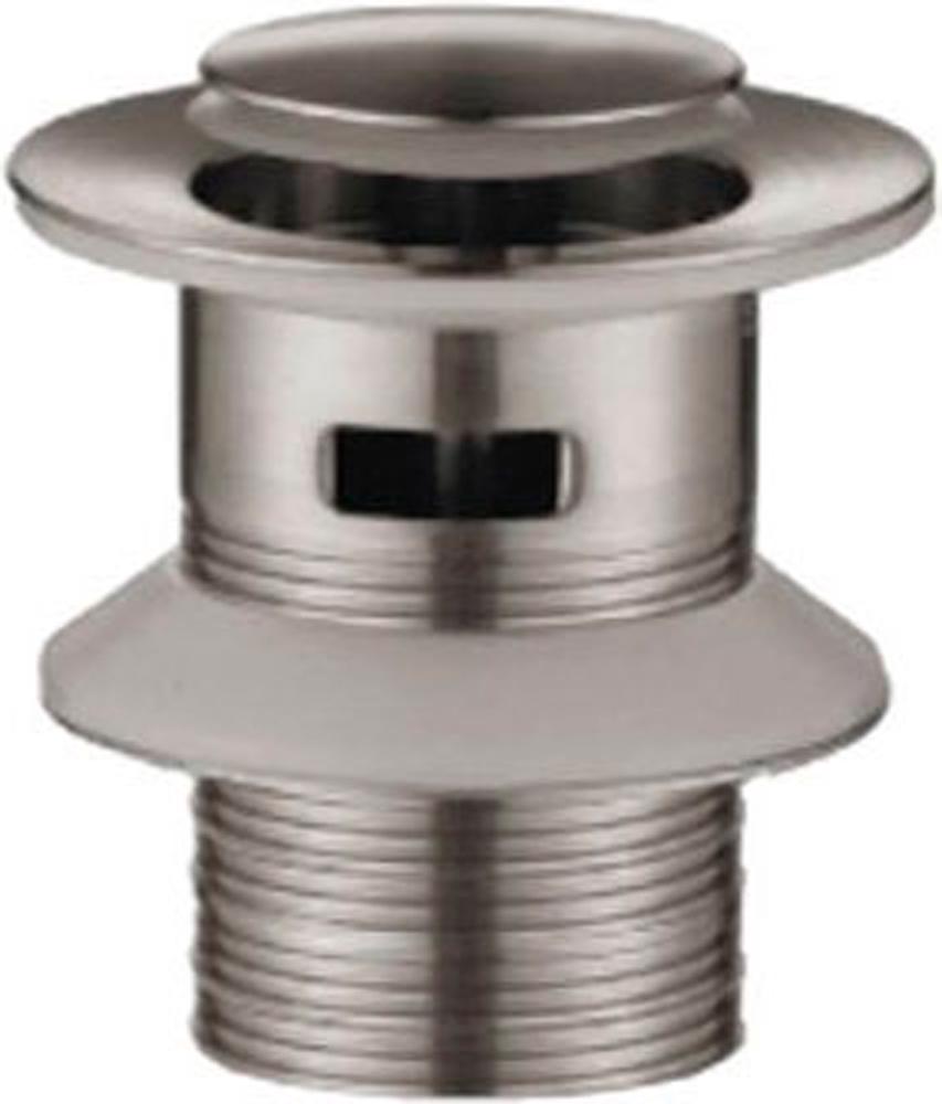 Донный клапан для сливного отверстия раковин с переливом, нажимной Clic-Clac, G 1 1/4, (цв.нерж.сталь, цв сатин), BelBagno