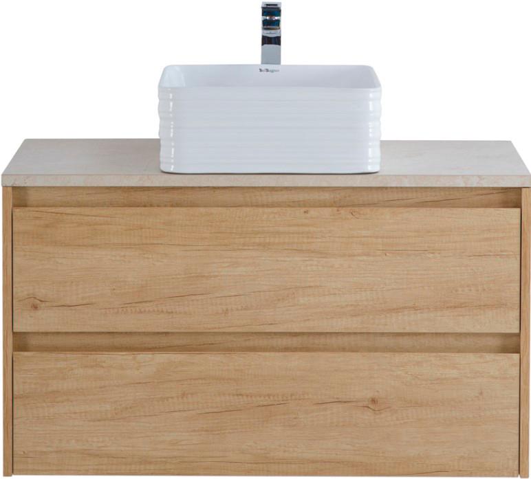 База под раковину подвесная с двумя выкатными ящиками, 1010х460хh515мм,без раковины, (цв.Rovere Nebrasca Naturtre), Kraft ZZ