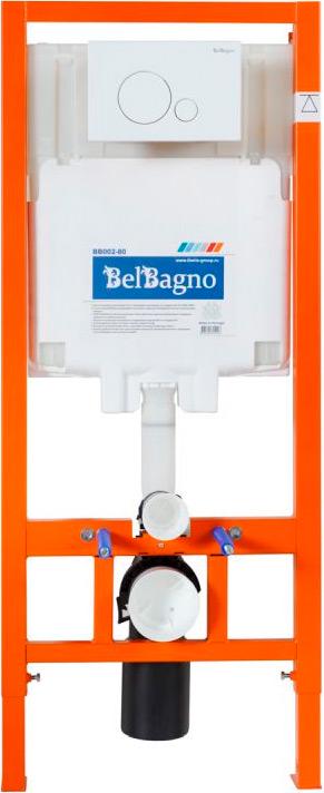 Инстал.д/подвесн. унитаза,1090х500х105мм, со смывным бачком скрытого монтажа, фронт.управл, крепёж, кнопка смыва BB014-SR-BIANCO в компл,BelBagno80ZZ