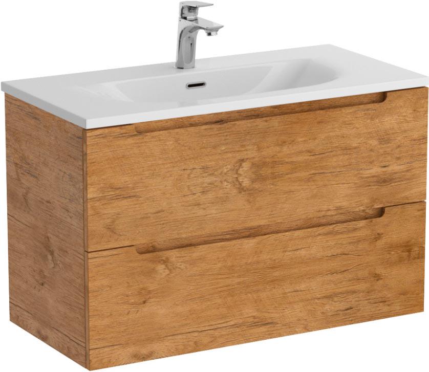 База под раковину подвесная с 2 выкатными ящиками, 81х39хh51,5см, без раковины, (цв.Rovere Nature), Etna 39 ZZ