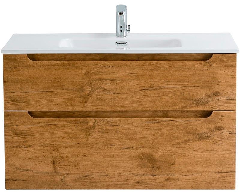 База под раковину подвесная с 2 выкатными ящиками, 896х448хh600мм, без раковины, (цв.Rovere Nature), Etna ZZ