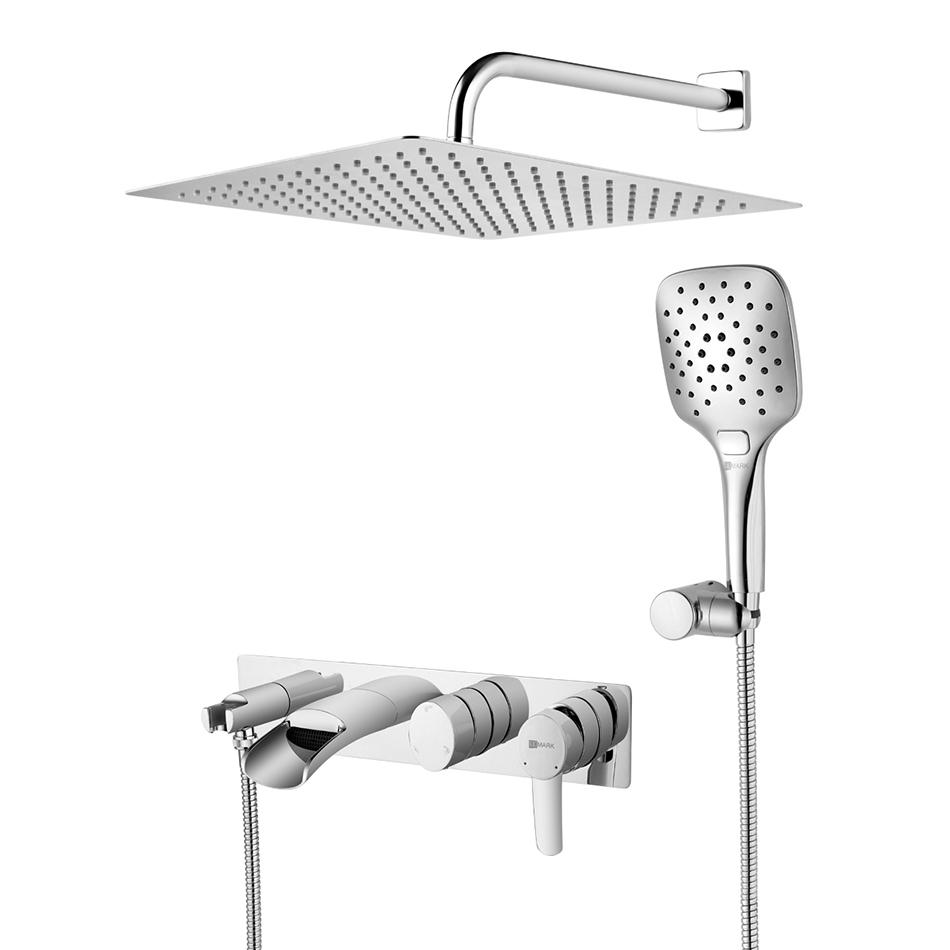 Душевой комплект Atlantiss LM3225C для ванны и душа встраиваемый, с 3-функциональной лейкой С ВНУТРЕННЕЙ ЧАСТЬЮ, цв.хром, ZZ