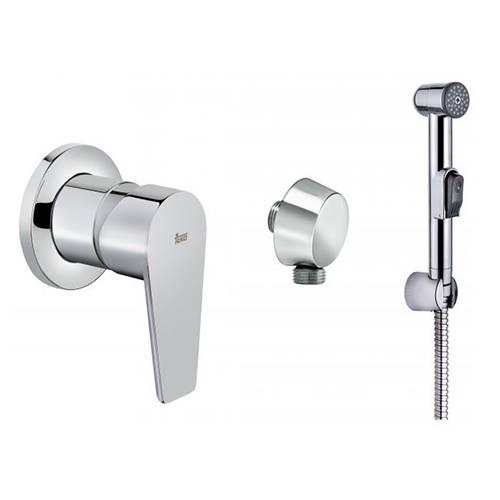 Комплект гигиенического душа (смеситель с внешней и встраив.частью, лейка, шланг 1.25м, кронштейн с подводом воды 1/2), цв.хром KL