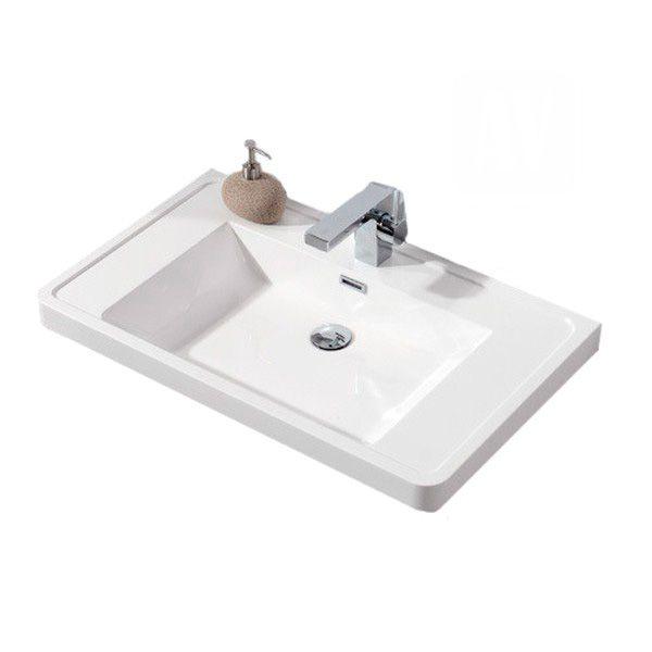 Раковина 800х480хh140мм,с 1 отв.д/смесит., с переливом, (искусственный мрамор, цв.белый), BelBagno ZZ