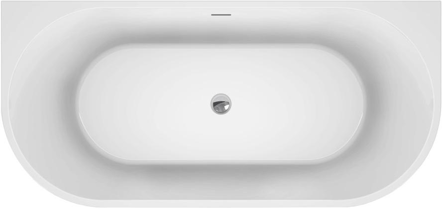 Ванна 1700x790xh570мм, пристенная, интегрированный слив-перелив, донный клапан цв.хром в компл., (акрил цв.белый), BelBagno ZZ