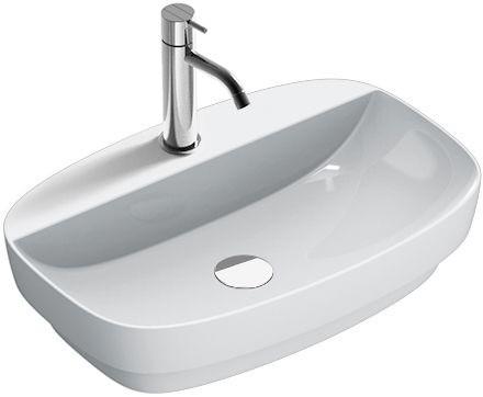 Раковина полувстраиваемая, овальная 60х40см, с 1 отв.д/смес, без перелива, Green Lux ZZ