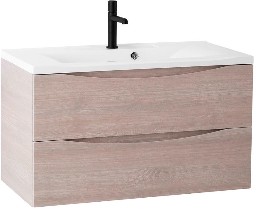 База под раковину подвесная с двумя выкатными ящиками, 1000х445х500мм, (цв. Rovere Grigio), Marino ZZ