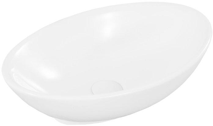 Раковина накладная овальная 520х320хh140мм, без отверстия для смесителя, без перелива. цвет белый ZZ