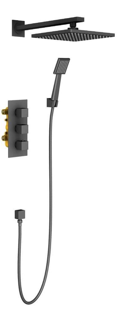 Душевой комплект  С ВНУТРЕННЕЙ ЧАСТЬЮ Timo Tetra-Thermo SX-0179/03SM,цв. черный, ZZ