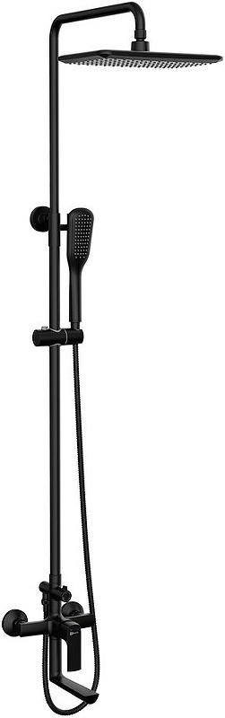 Душевая стойка Lemark Ursus LM7262BL (смеситель, ручной, верхний душ, шланг, лейка)регул. выс 100-170 см, цв. черный ZZ