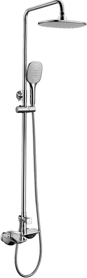 Душевая стойка для ванны и душа Lemark Bellario LM6862C, ручной + верхний душ, смеситель с изливом,шлаг, лейкав компл., хром, ZZ