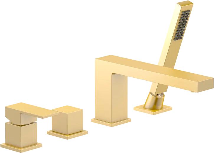 Смеситель врезной на борт ванны Timo Selene 2130/17Y, на 4 отверстия, цв. золото, ZZ
