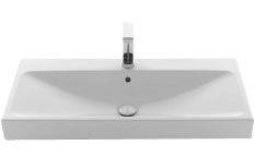 Раковина с 1 отв. д/смес., 100х48хh16см, (без крепл. арт. 54/A), хром. заглушка перелива в компл., Smile ZZ