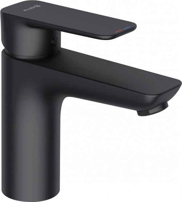 Смеситель для раковины, без донного клапана, цв. черный