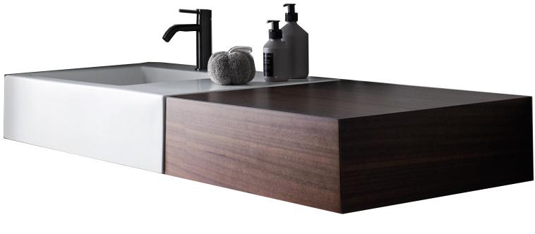 Раковина прямоуг. 76х50хh16,5см, Левая (чаша слева), (справа отверст.д/крепл.ящика), с 1 отв.д/смес, без перелива и пробки слива, (цв.Gloss White), Mo