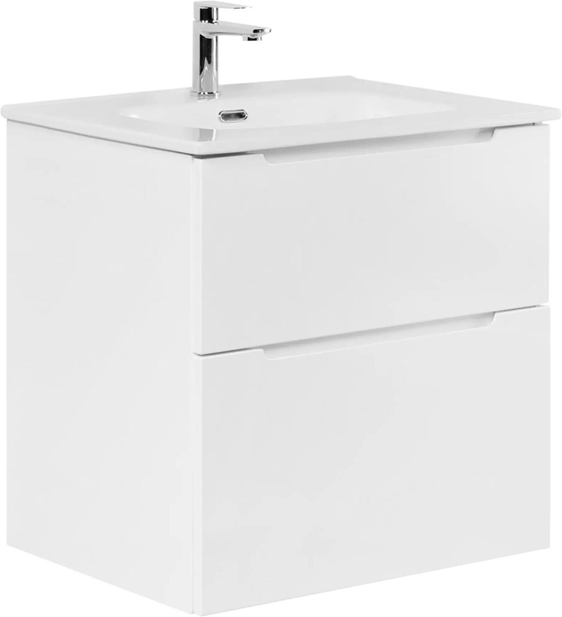 База под раковину подвесная с 2 выкатными ящиками, 596x465xh500мм, без раковины, (цв.Bianco Lucido), Etna ZZ