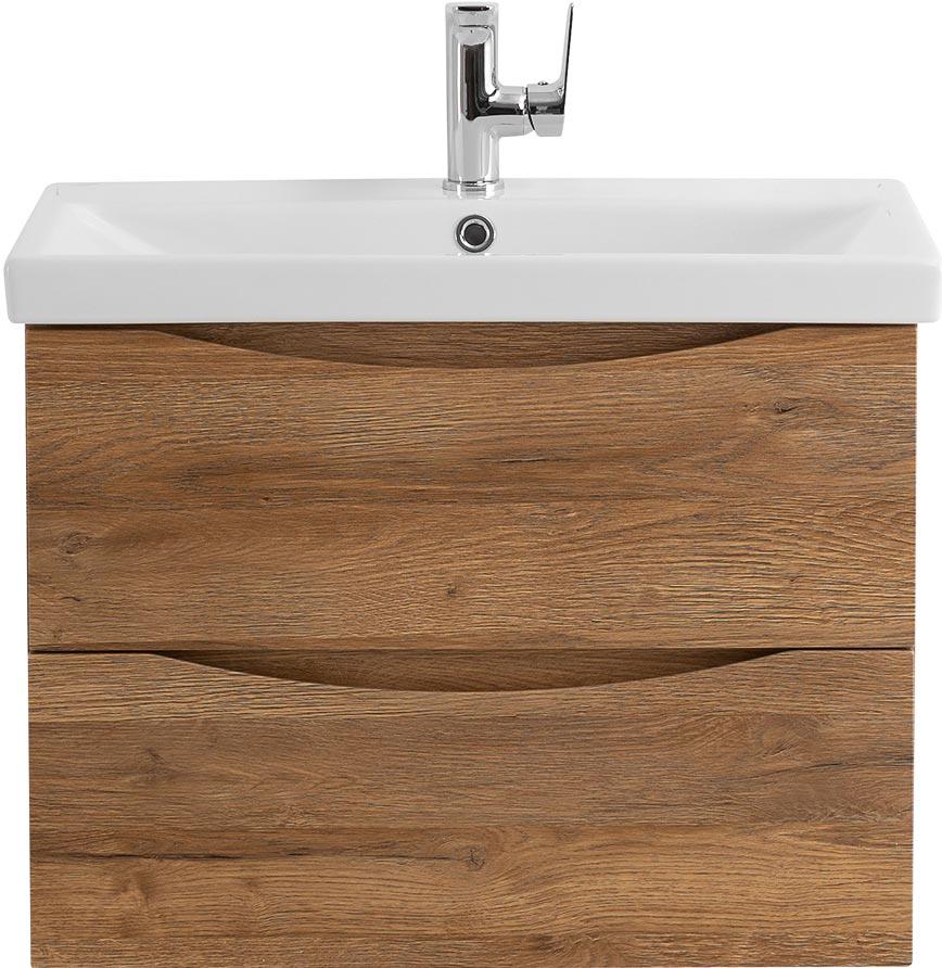 База под раковину подвесная с 2 выкатными ящиками, 664x440x500мм, без раковины, (цв.Rovere Rustico), Marino-Cer ZZ