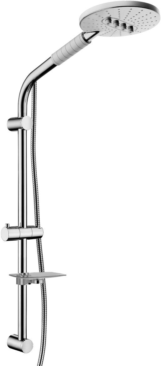 Душевой комплект Lemark, душевая лейка, штанга, шланг, мыльница, цв. хром, ZZ