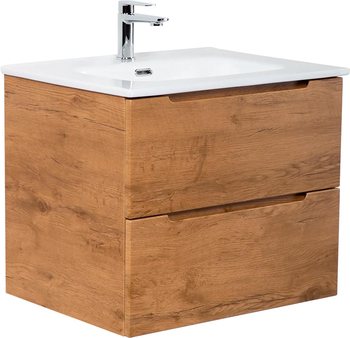 База под раковину подвесная с 2 выкатными ящиками, 710х460х515мм, (без раковины), (цв.Rovere Nature), Etna ZZ