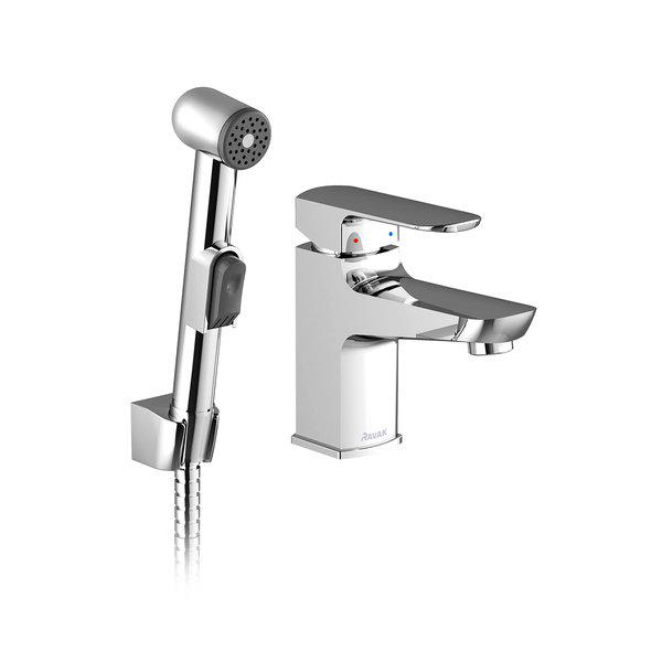 Смеситель для умывальника с гигиеническим душем и настенным держателем BM 011.00