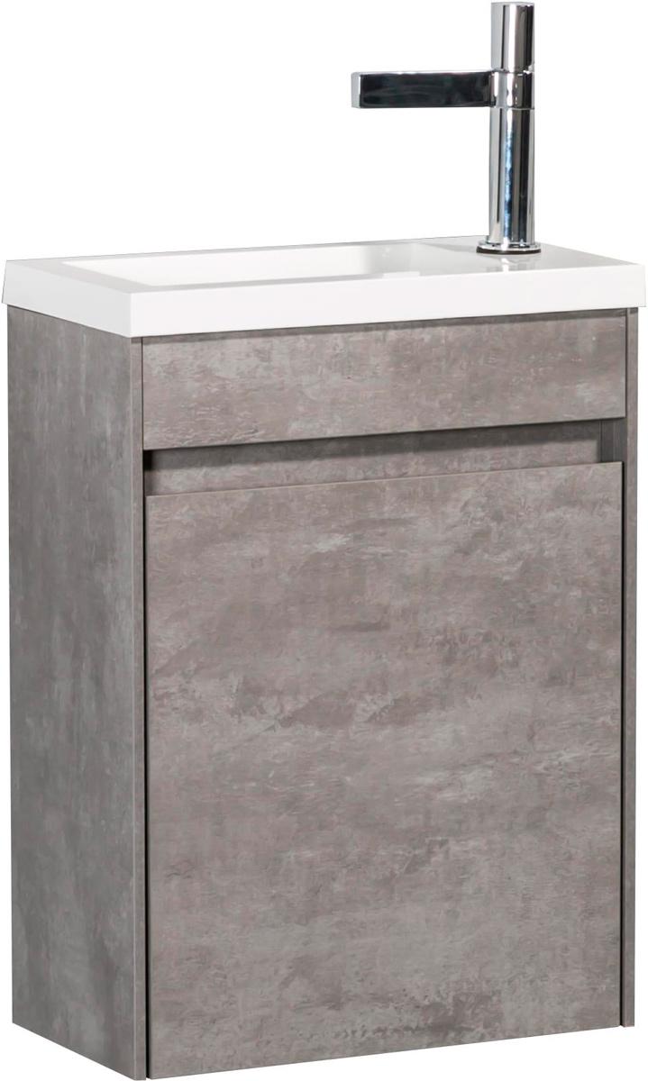 База под раковину подвесная с 1 дверкой, петли справа, 394х216xh520мм, без раковины, (цв.Stucco Cemento), Pietra Mini ZZ