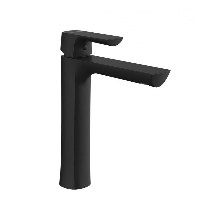 Смеситель для раковины, высокий, цв. черный ZZ