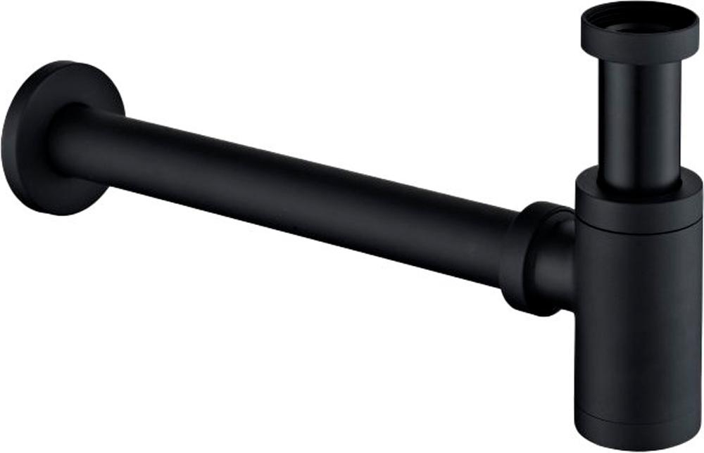 Сифон для раковины дизайн.кругл., 1 1/4, (цв.черный матовый), BelBagno ZZ