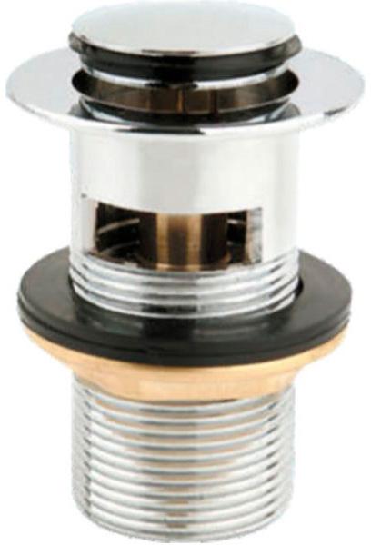 Донный клапан для сливного отверстия раковин с переливом, нажимной Clic-Clac, G 1 1/4, (цв.хром), Belbagno ZZ