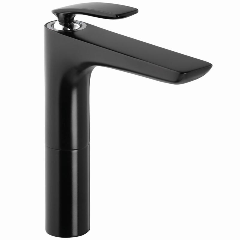 Cмеситель на умывальник, высота 272 мм, чёрный матовый/хром, ZZ