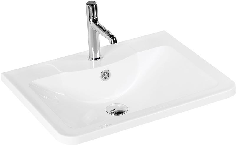 Раковина 700х455мм, с 1 отв.д/смесит., с переливом, (литьевой мрамор, цв.белый), BelBagno ZZ