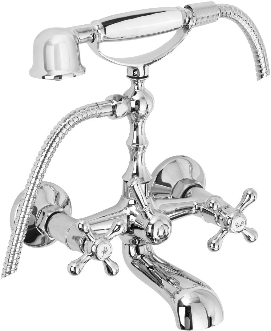 Смеситель для ванны/душа, короткий излив, с установочным комплектом, аксессуарами, хром XX