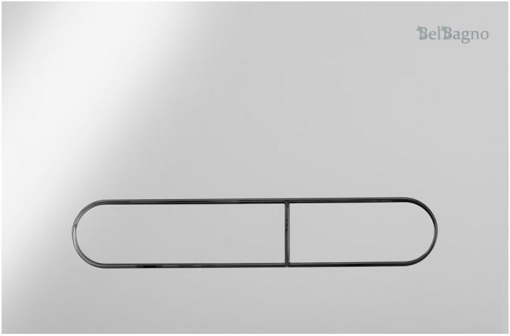 Кнопка двойного смыва, для инсталляции д/унитаза, (цв.хром), BelBagno Prospero