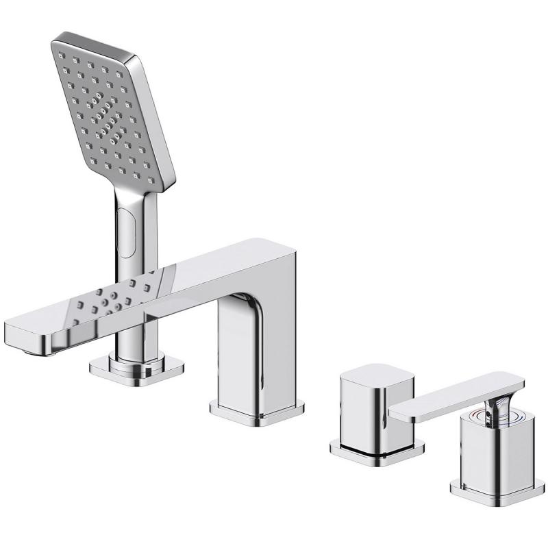 Смеситель на борт ванны, на 4 отверстия, цвет хром глянец ZZ