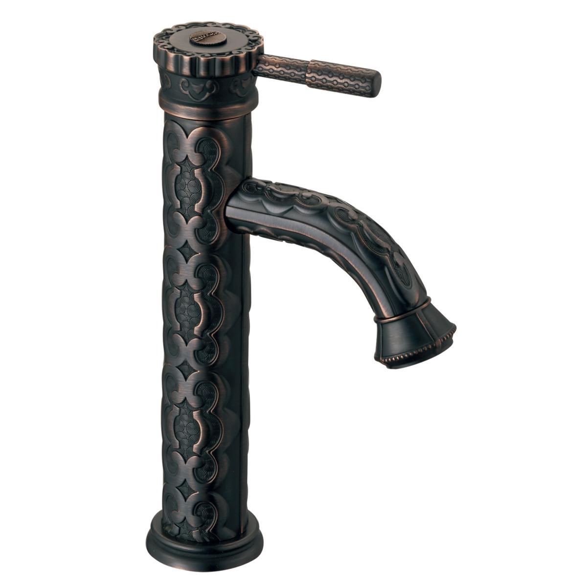 Смеситель для умывальника Jasmin, высокий, монолитный, черная бронза ZZ