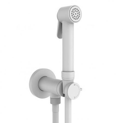 Смеситель совмещённый с гигиеническим душем, (готовый комплект: лейка металл, шланг 125см., скрытая часть), (цв.белый матовый), Paloma Brass ZZ