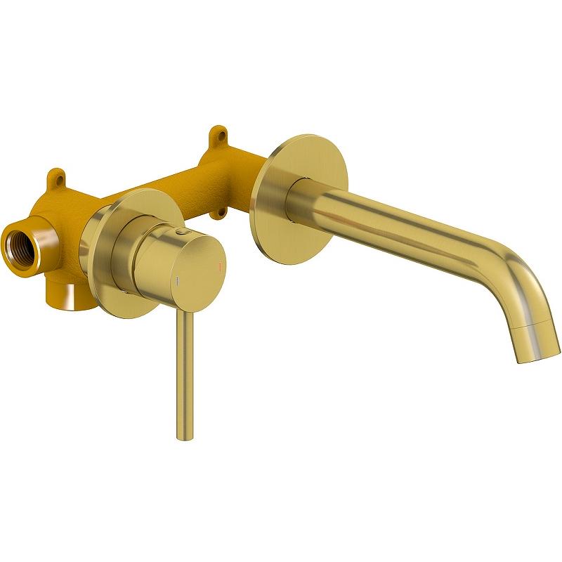 Смеситель для раковины Saona 2372/17SM, встраиваемый в стену, С ВНУТРЕННЕЙ ЧАСТЬЮ, цв. золото мотовое, ZZ
