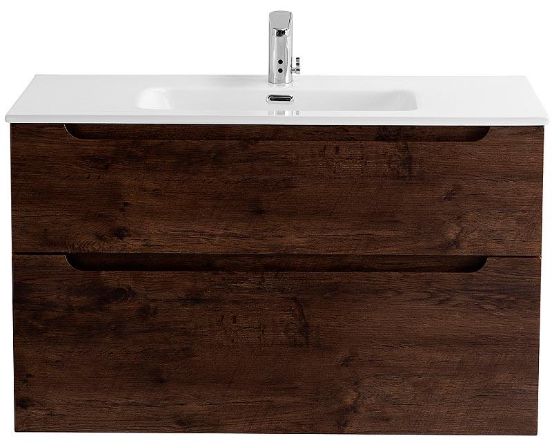 База под раковину подвесная с 2 выкатными ящиками, 896х448хh600мм, без раковины, (цв.Rovere Moro), Etna ZZ