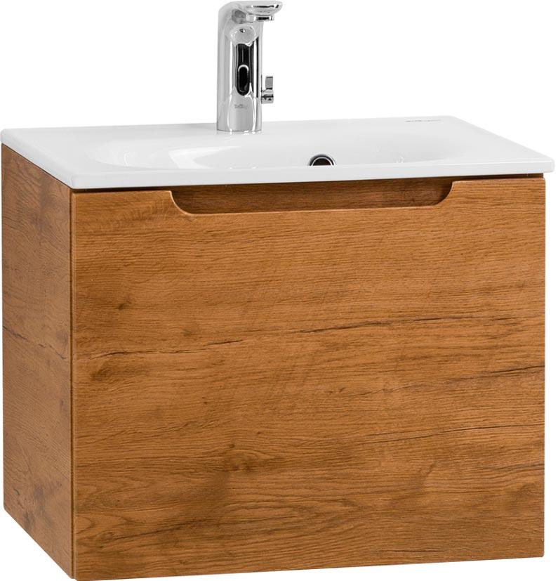 База под раковину подвесная с 1 выкатным ящиком, 596x460x400мм, (без раковины), (цв.Rovere Nature), Etna ZZ