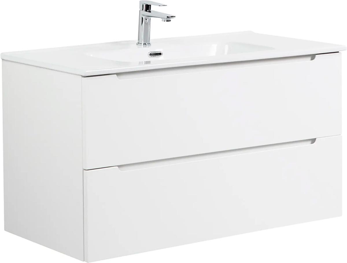 База под раковину подвесная с 2 выкатными ящиками, 1010х460х515мм, (без раковины), (цв.Bianco Opaco), Etna ZZ