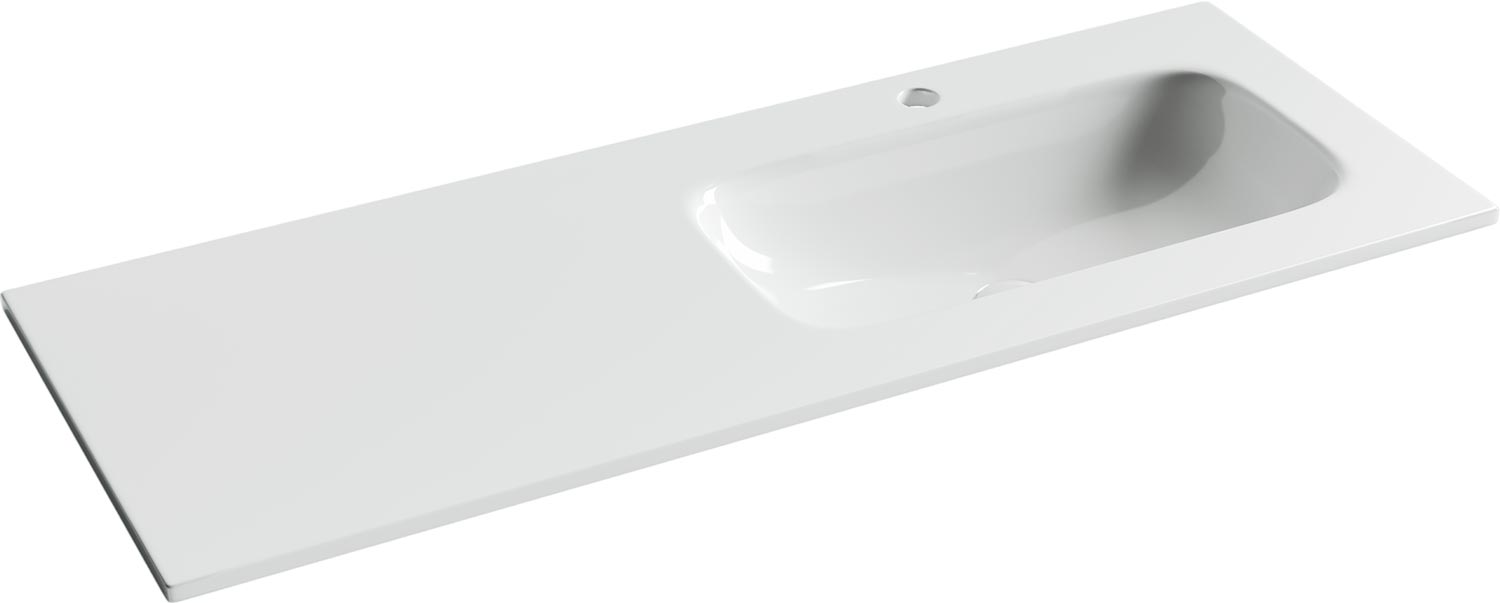 Раковина мебельная Grace прямоугольная 121х46х14 см, с чашей справа и отвер. под смеситель, цв. белый ZZ