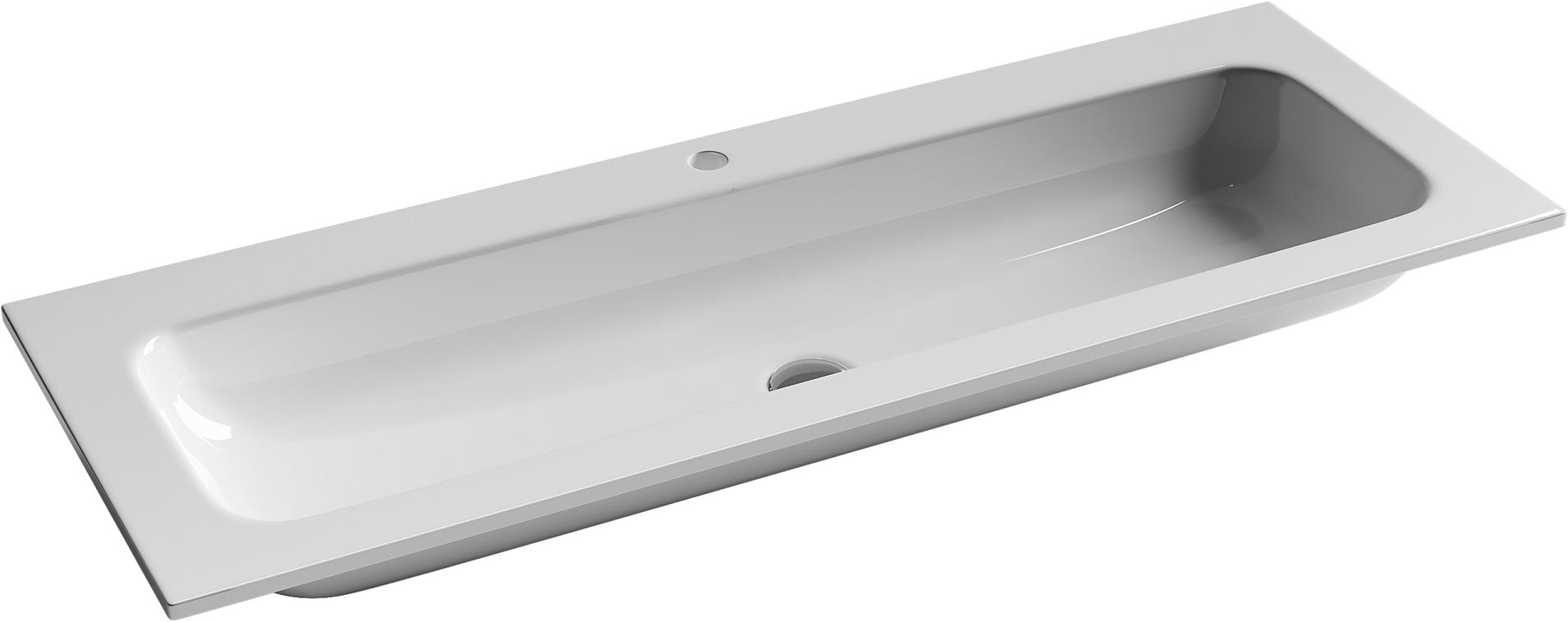 Раковина накладная Grace, c одним отверстием под смеситель 121х45х14 мм, белый ZZ