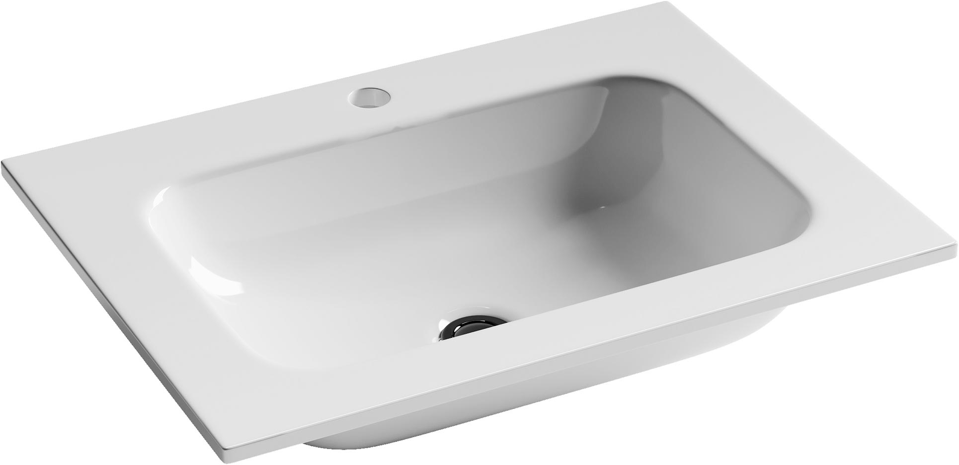 Раковина для мебели, прямоугольная 610х457 мм, цвет белый ZZ