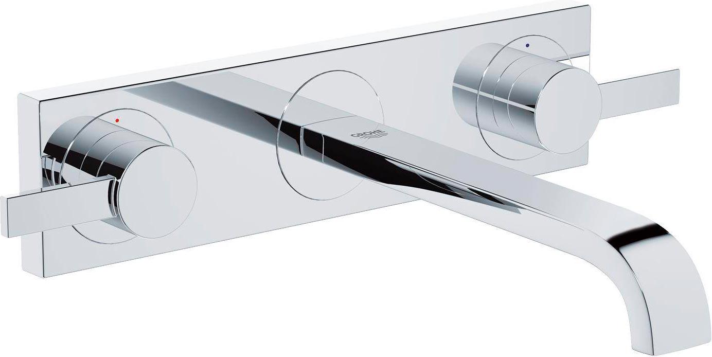 Смеситель для раковины на три отверстия, вынос 220 мм, БЕЗ внутр.части арт.29025000, хром ZZ