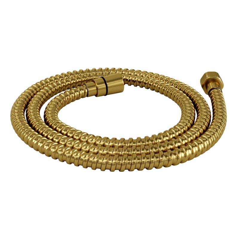 Шланг для душа 150 см, ПВХ, стальная оплетка, цв. матовое золото, ZZ