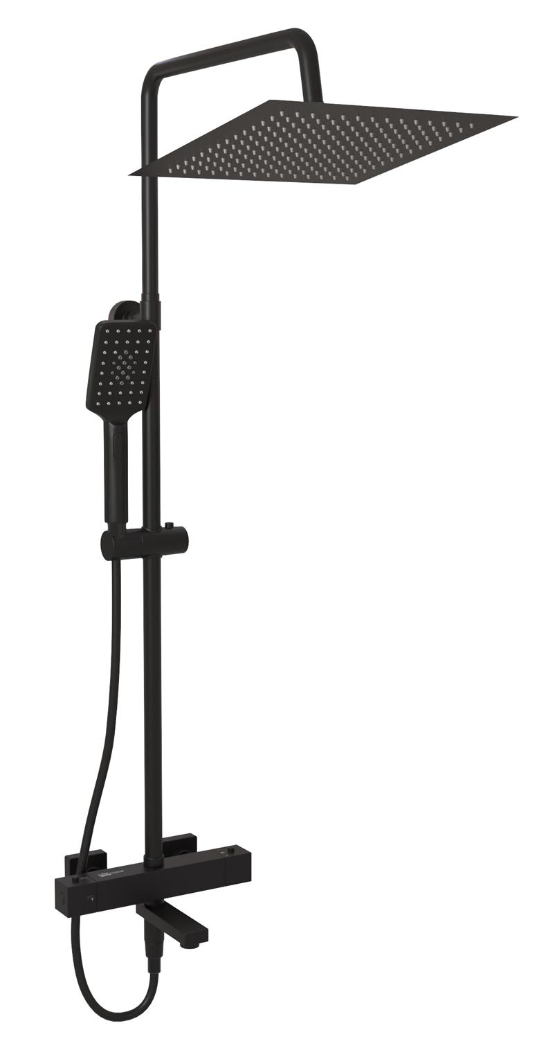 Душевой комплект Thermo с термостатическим смесителем, цв. черный  ZZ