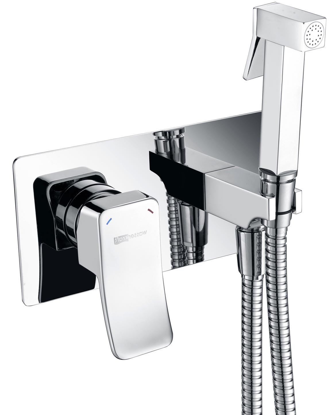 Встраиваемый смеситель для душа с гигиенической лейкой, цв. хром, ZZ