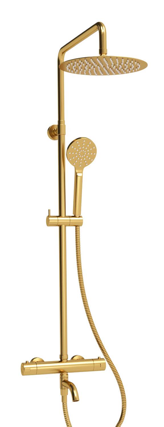Душевой комплект Thermo с термостатическим смесителем, цв. золото ZZ