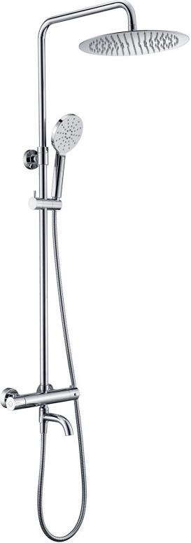 Душевая система Thermo (3-фун.лейка пластик, душ.насадка 300 мм,нерж.,шланг,стойка,) хром ZZ
