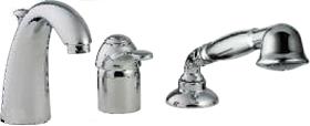 Смеситель для ванны, встраив. в борт на 3 отв., шланг, лейка в компл., (цв.хром), Miss ZZ
